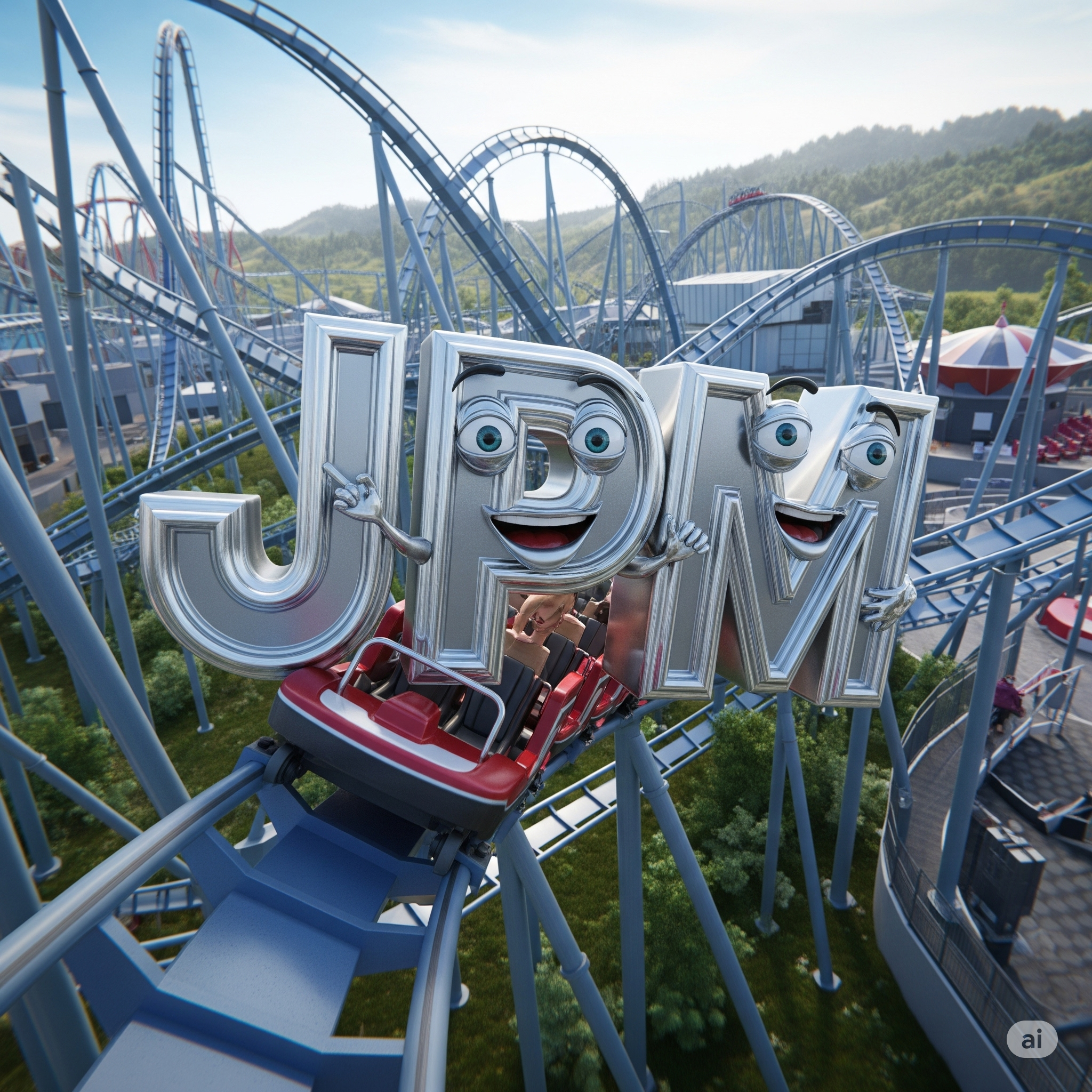 An image of JPM riding a rollercoaster